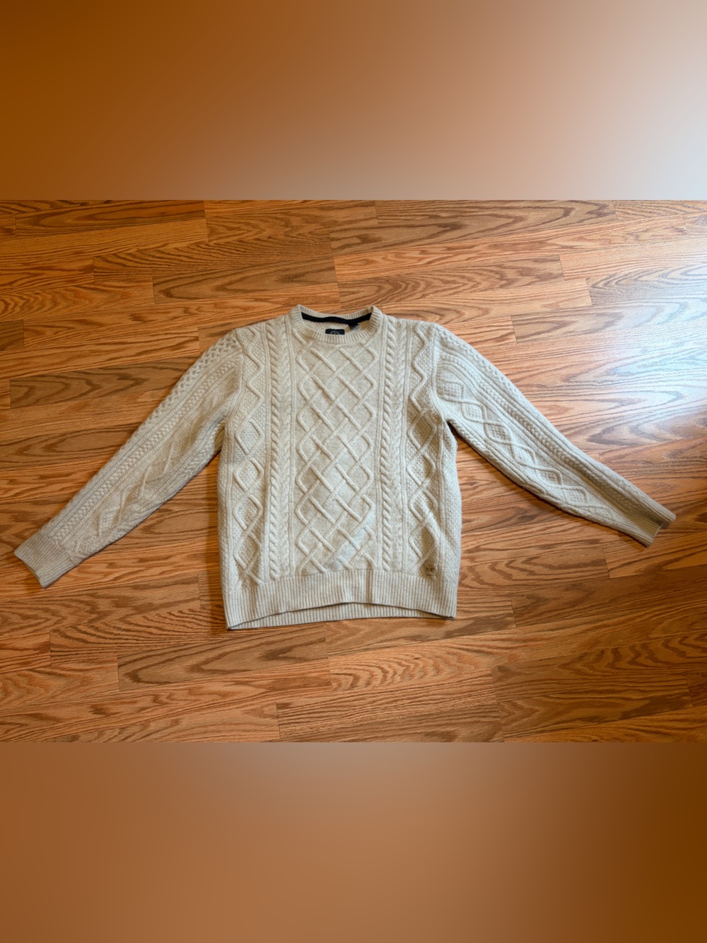 Dockers Cream Cable-Knit Crewneck Sweater